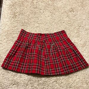 One Tuff Babe plaid pleated mini
